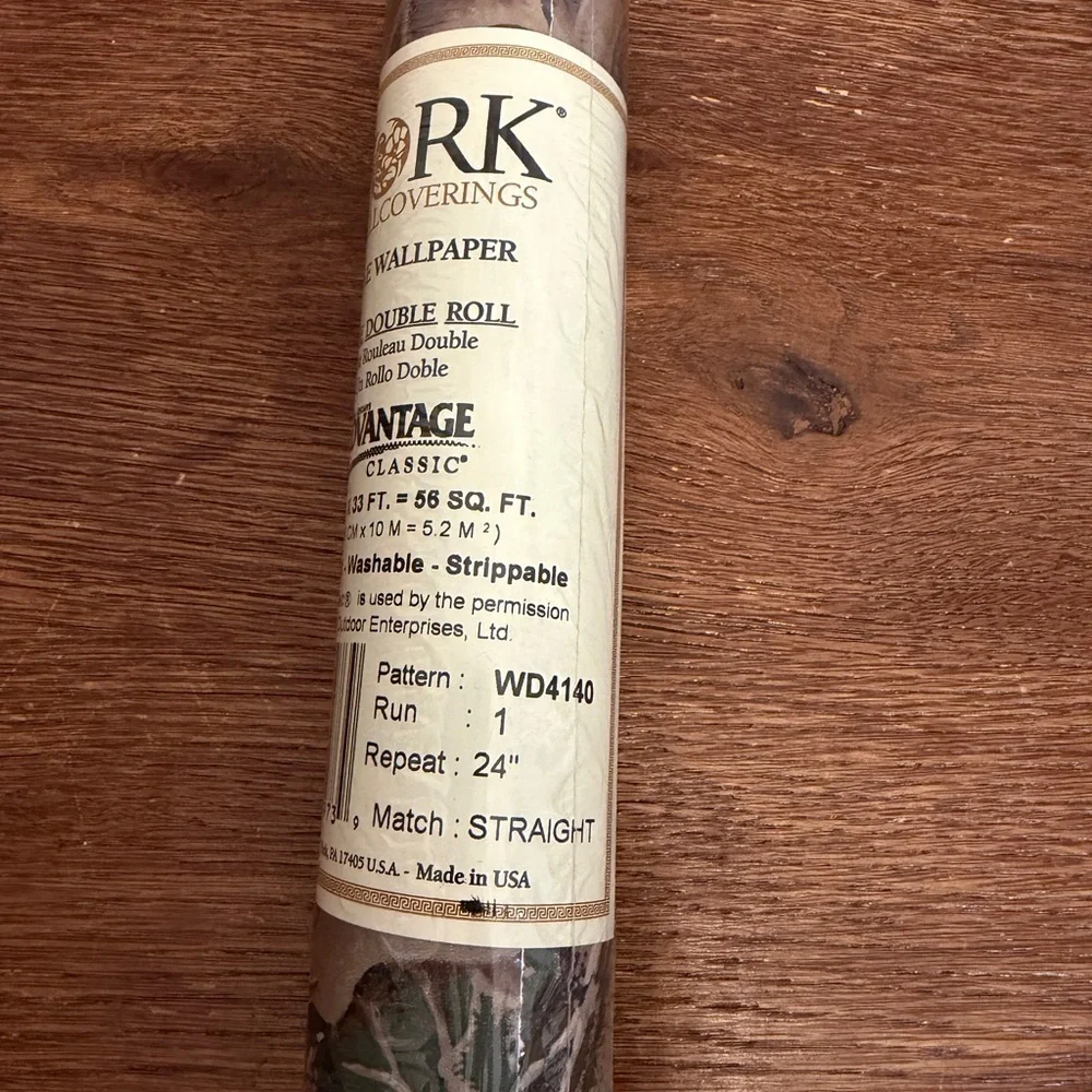 York Advantage Classic Wallpaper WD4140 – Woodland Camo Double Roll (New)